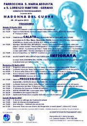 Programma 284° Anniversario Festa in onore della Madonna del Cuore - 28-29 Aprile 2012