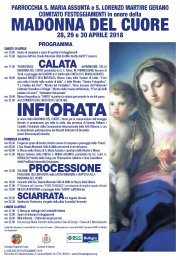 Programma 289° Anniversario Festa in onore della Madonna del Cuore - 28, 29, 30 Aprile 2018