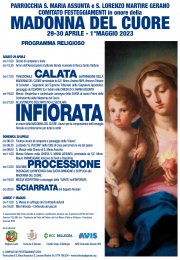 Programma religioso del 294° Anniversario Festa in onore della Madonna del Cuore - 29-30 Aprile - 1° Maggio 2023