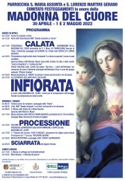 Programma 293° Anniversario Festa in onore della Madonna del Cuore - 30 Aprile - 1 e 2 Maggio 2022